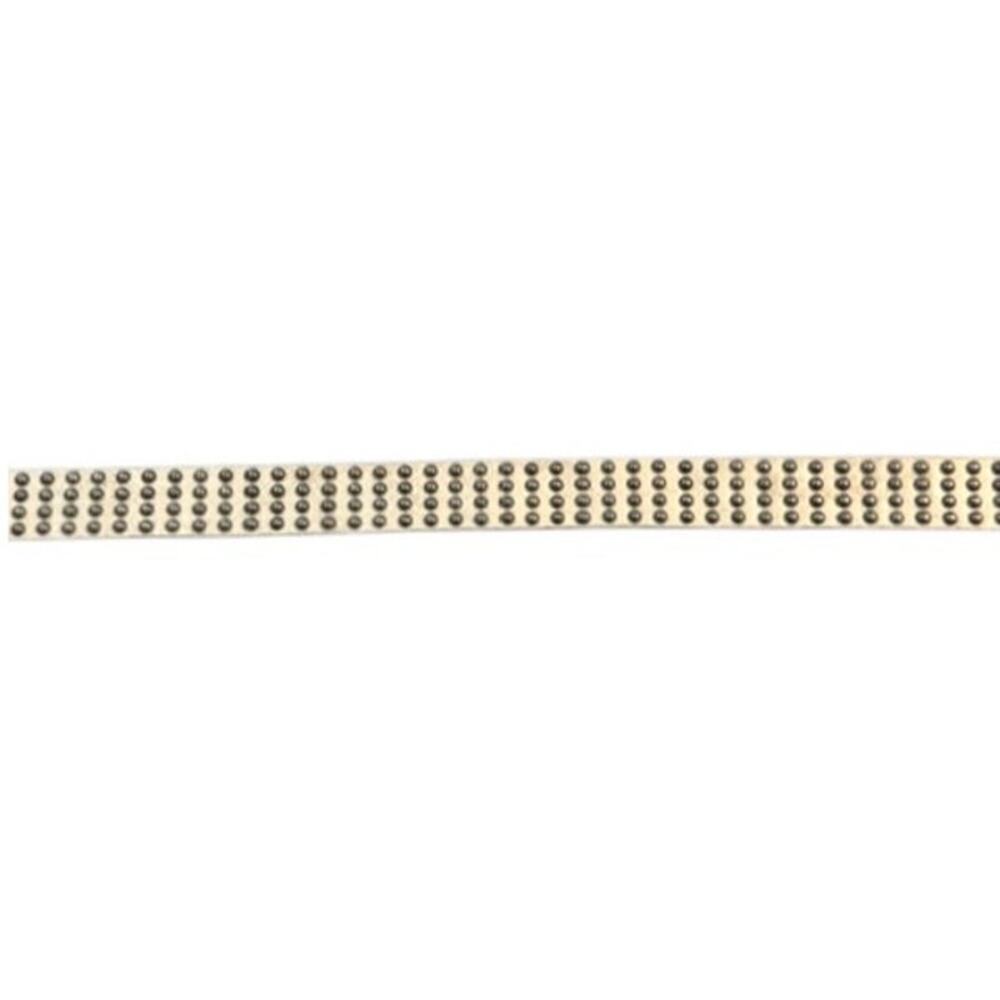 White Cream Studded Leather Belt Medium 31.5-37 Western Boho 1” Y2K - Picture 5 of 9
